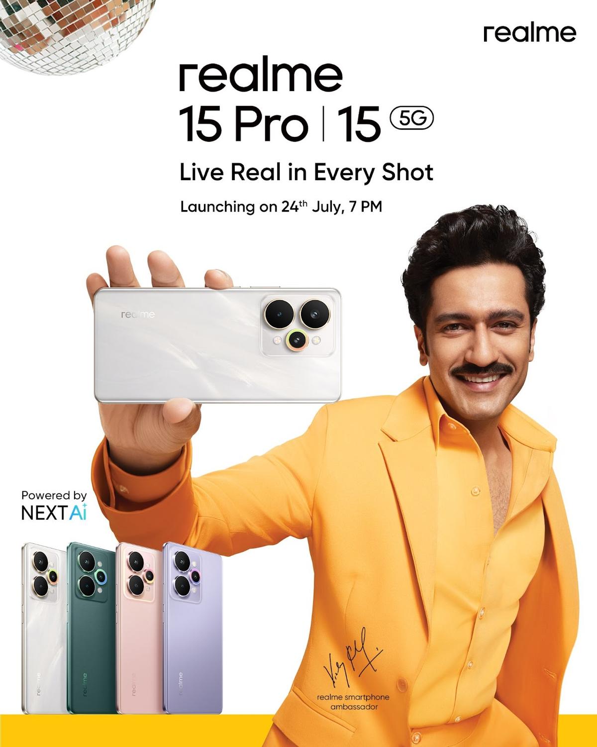 Realme 15 सीरीज़ की धमाकेदार एंट्री 24 जुलाई को, ब्रांड एंबेसडर बने विक्की कौशल!